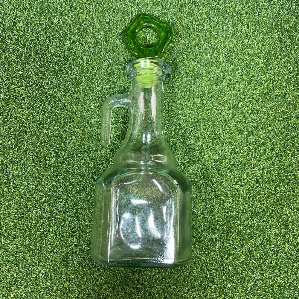 Set of Clear Glass Oil and Vinegar Dispenser Bottles